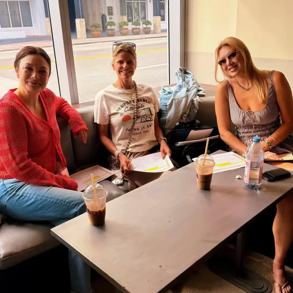 Premium multi-brand swimwear showroom setup by TS Sales Group, presenting luxury wholesale resortwear collections to North American retail buyers.